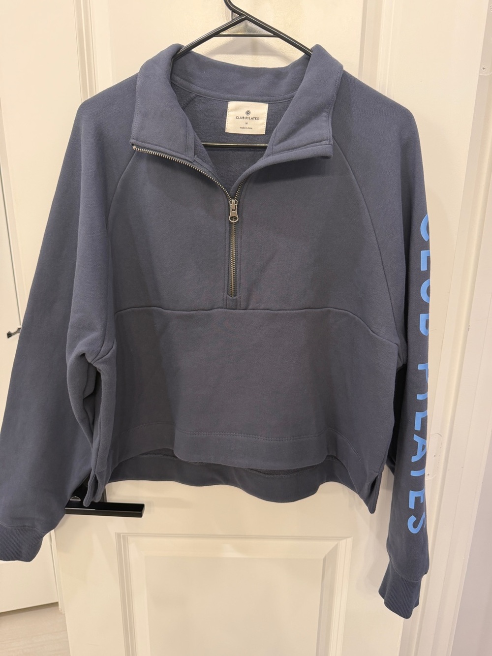 Women's Club Pilates Slate Blue Quarter-Zip Pullover Sweater